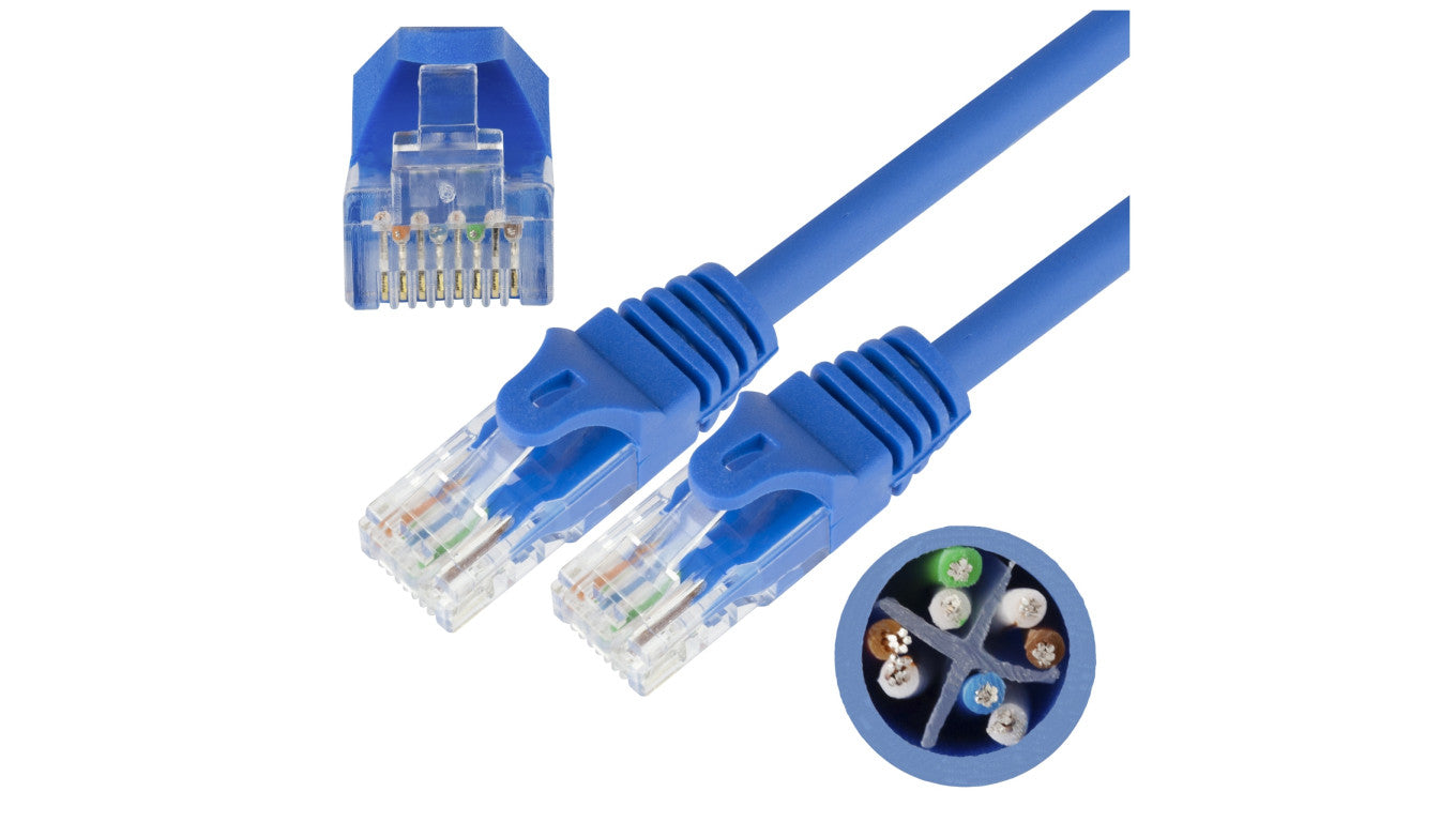 Patchcord UTP kat.6 kabel sieciowy LAN 2x RJ45 linka niebieski 5m NEKU
