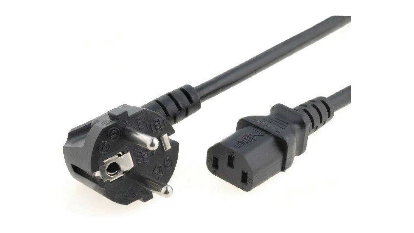 Kabel: 3x0,75mm2, CEE 7/7 (E/F) wtyk kątowy,IEC C13 żeński LT322+501 H05VV-F 3X0.75 1.8M BLK