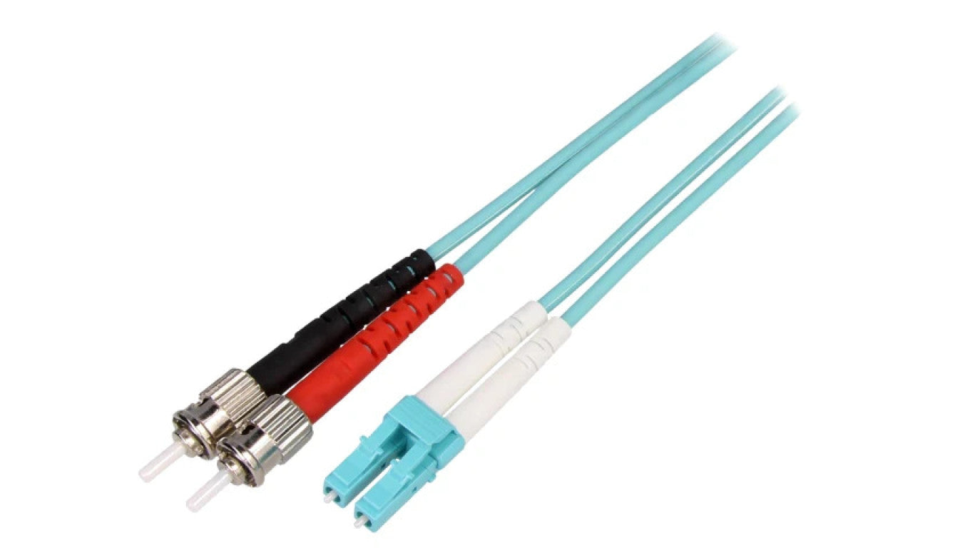 Patch cord światłowodowy OM3 LC/UPC,ST/UPC 5m LSZH turkusowy FP3LT05
