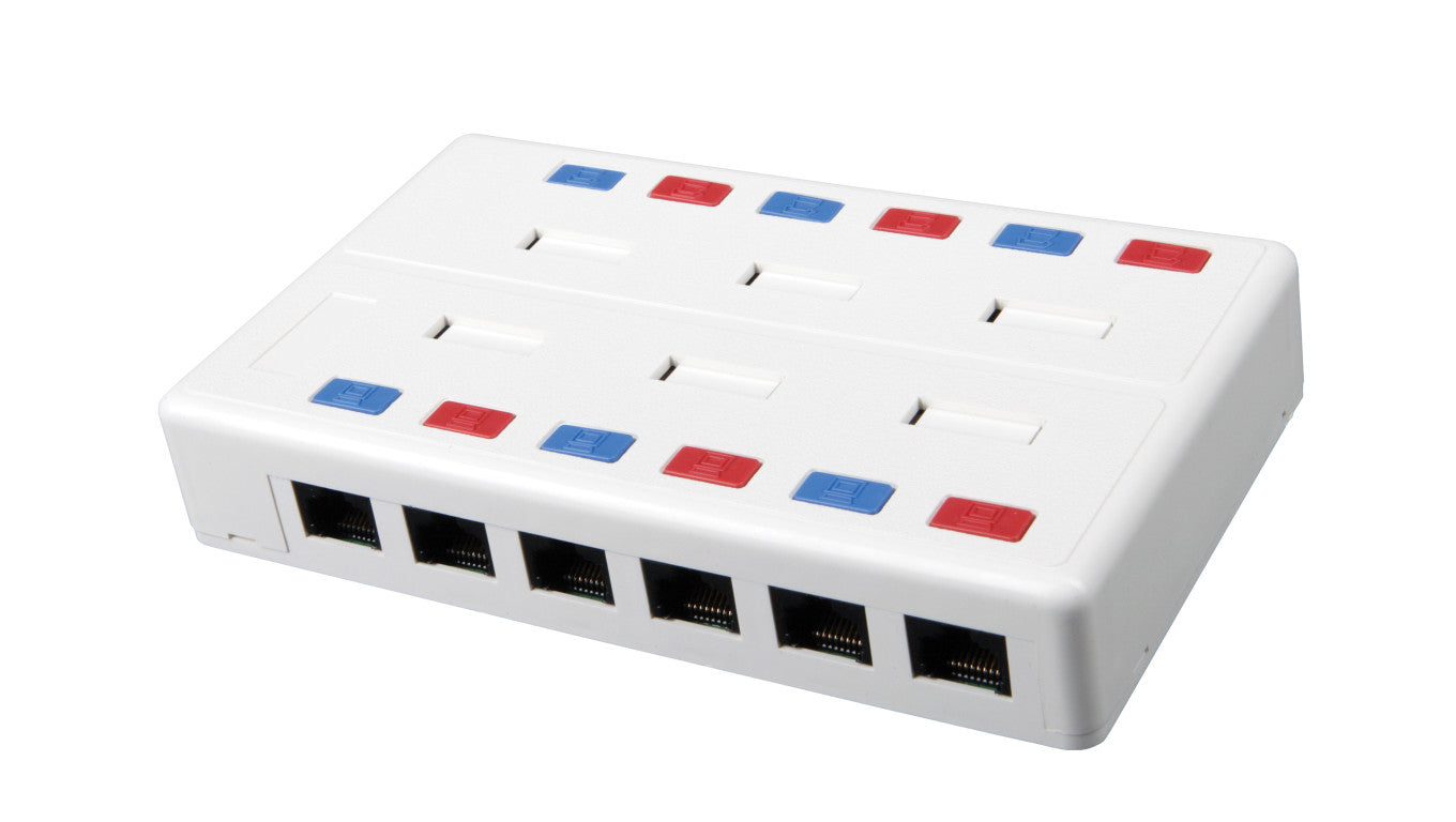 Gniazdko wieloportowe Solarix CAT5E UTP 12 x RJ45 białe SX12-5E-UTP-WH