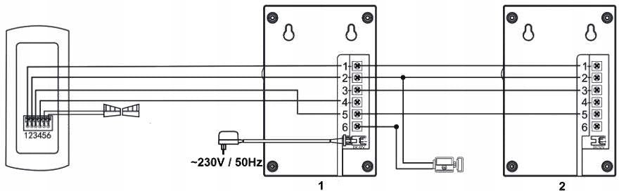 DOMOFON ''EURA'' ADP-51A3 ''DIFESA'' - 1-rodzinny, 2 unifony, interkom, biały