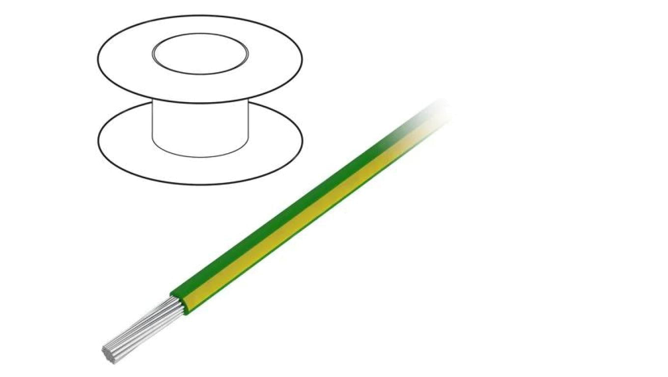 Przewód na rolce 30,5m linka Cu 14AWG PVC zielono-żółty 600V 3079 GY005