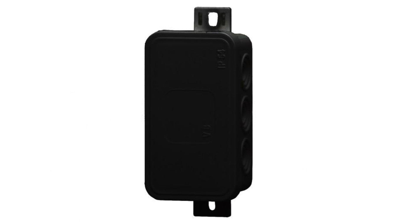 Puszka hermetyczna V8, termoplast 80x45x41 IP54, czarna - klik, 8 osłabień