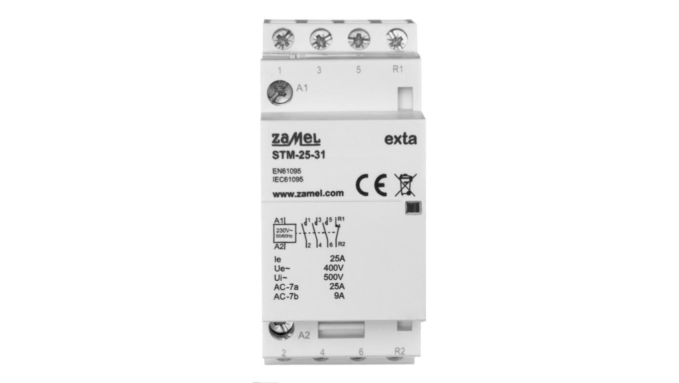 Stycznik modułowy cewka 25A 230V AC 3xZ 1xR TH35 EXTA ZAMEL STM-25-31 EXT10000292