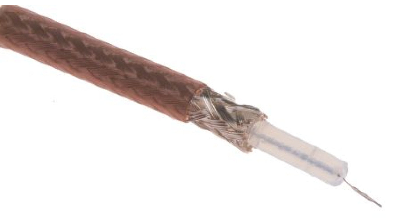 Kabel koncentryczny, RG179B/U, FEP, Brązowy Bez zakończenia Bez zakończenia, RS PRO Bez zakończenia
