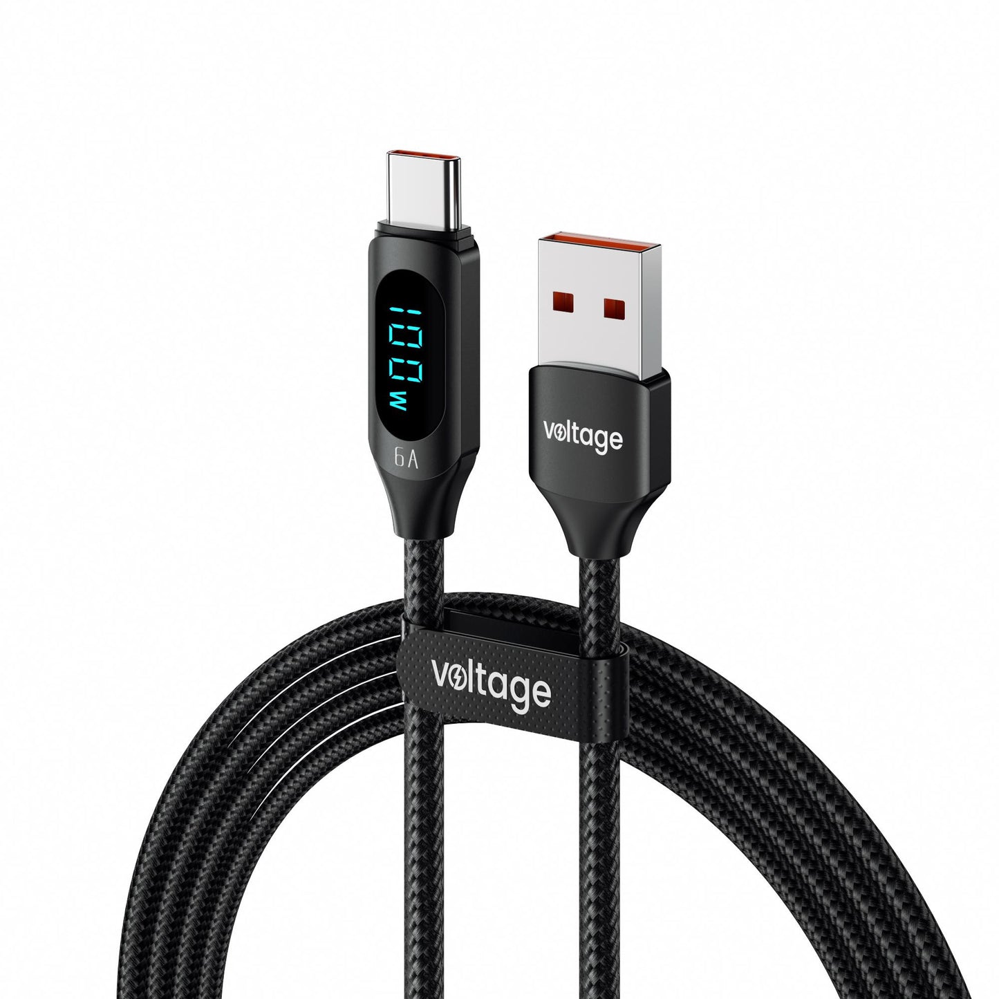 Kabel USB-A / USB-C Voltage PowerDisplay 66W 100cm czarny