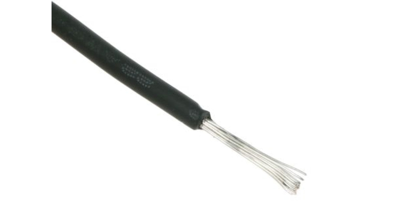 Przewód jednożyłowy linkowy, UL 3239, 0,33 mm², 17/0,16 mm, 22 AWG, XLPE, 6 kV DC, Czarny, dł. 100m, RS PRO