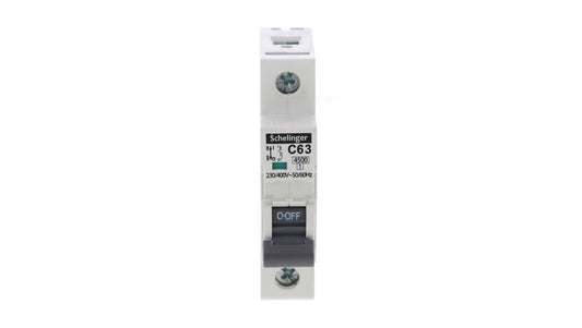 Wyłącznik nadprądowy 1P C 63A 4,5kA AC SCHELINGER A02-G7-1P-C63