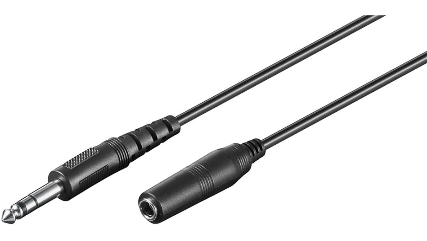 Przedłużacz do słuchawek i audio AUX, 3-pinowy 6,35 mm - Długość kabla 5 m