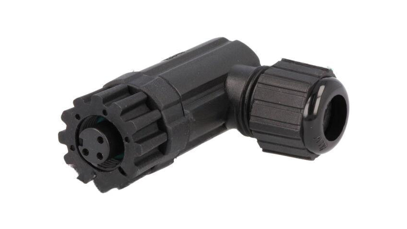 Złącze M12, żeńskie, PIN:4, wtyk, kątowe 90, 250V MSAP-04BFFB-SR7001