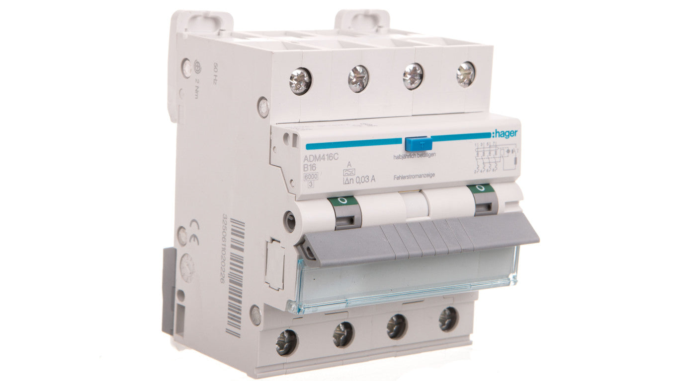 Wyłącznik różnicowo-nadprądowy RCBO 4P B16A 0,03A Typ A 6kA RCBO ADM416C