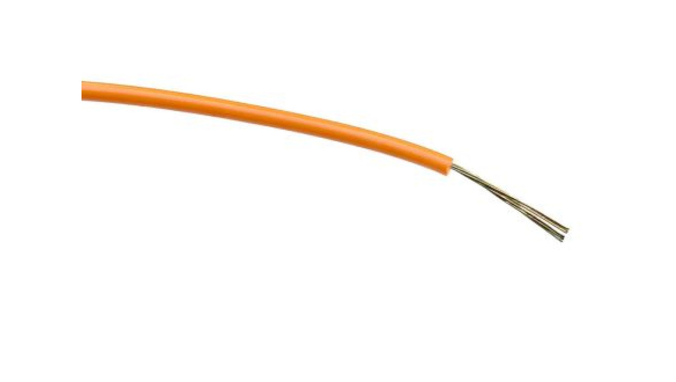 Przewód jednożyłowy linkowy, 0,2 mm², 7/0,2 mm, 24 AWG, PVC, 1 kV AC, Pomarańczowy, dł. 500m, RS PRO
