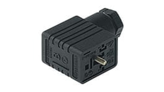 Gniazdo kablowe przyłączeniowe zaworowe z wskaźnikiem zadziałania (LED) 2 + PE PG 9 GMNL 209 NJ LED 24 YE schwarz