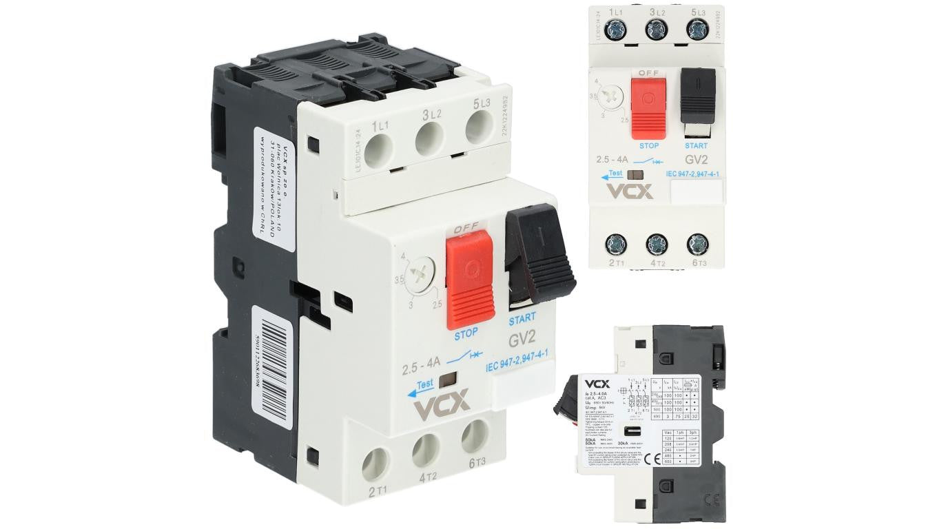 Wyłącznik silnikowy 2,5-4,0A 3P 6kV 230/400V GV-2 VCX