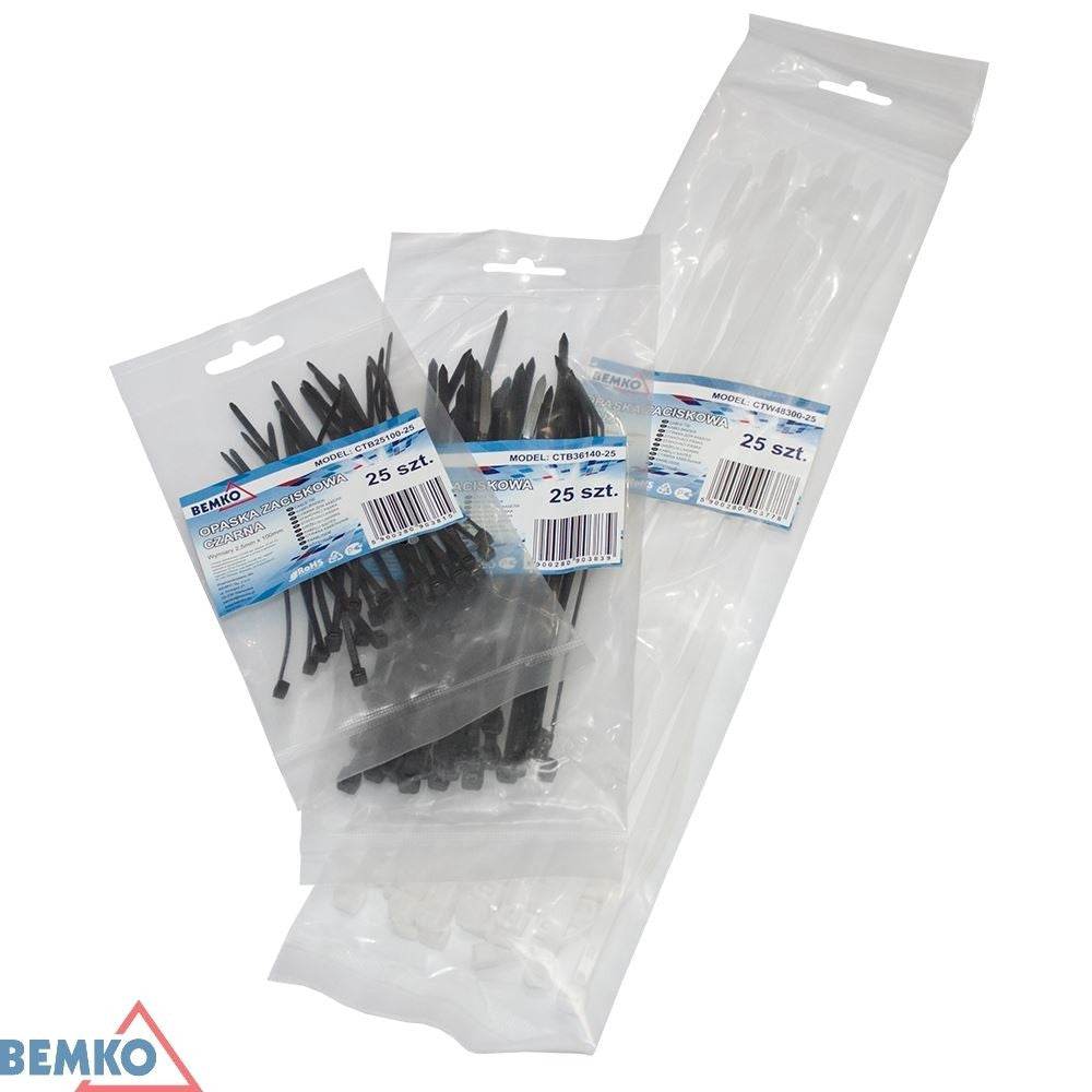 Opaska zaciskowa2.5*100 czarna 25 szt