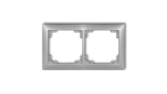 DECO Ramka uniwersalna podwójna z tworzywa DECO Soft srebrny metalik 7DRSO-2