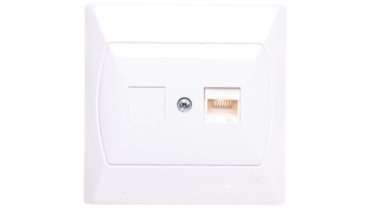 AKCENT Gniazdo komputerowe pojedyncze RJ45 kat.5e FOREX białe GPK-1A/F/00