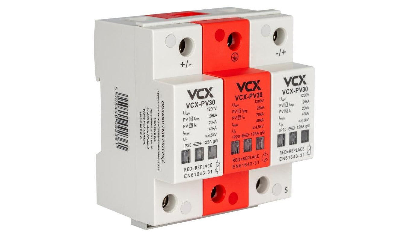 Ogranicznik przepięć T1+T2 B+C 3P 1200V DC 25kA PV30 ochronnik fotowoltaiczny