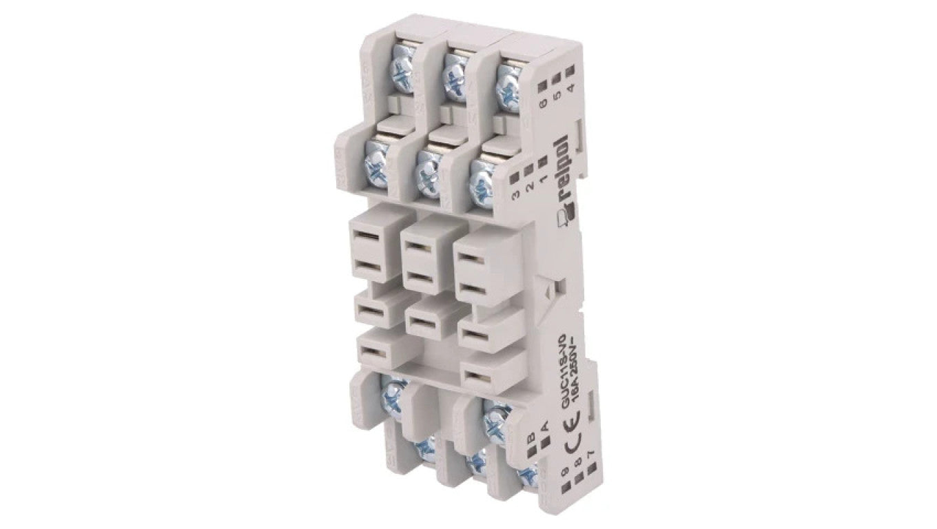 Podstawka PIN: 11 16A 250VAC na panel,na szynę DIN -40...70C GUC11S-V0