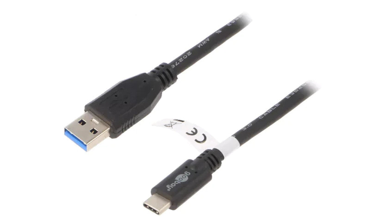 Kabel USB 3.0 USB A wtyk, USB C wtyk 3m czarny 73141