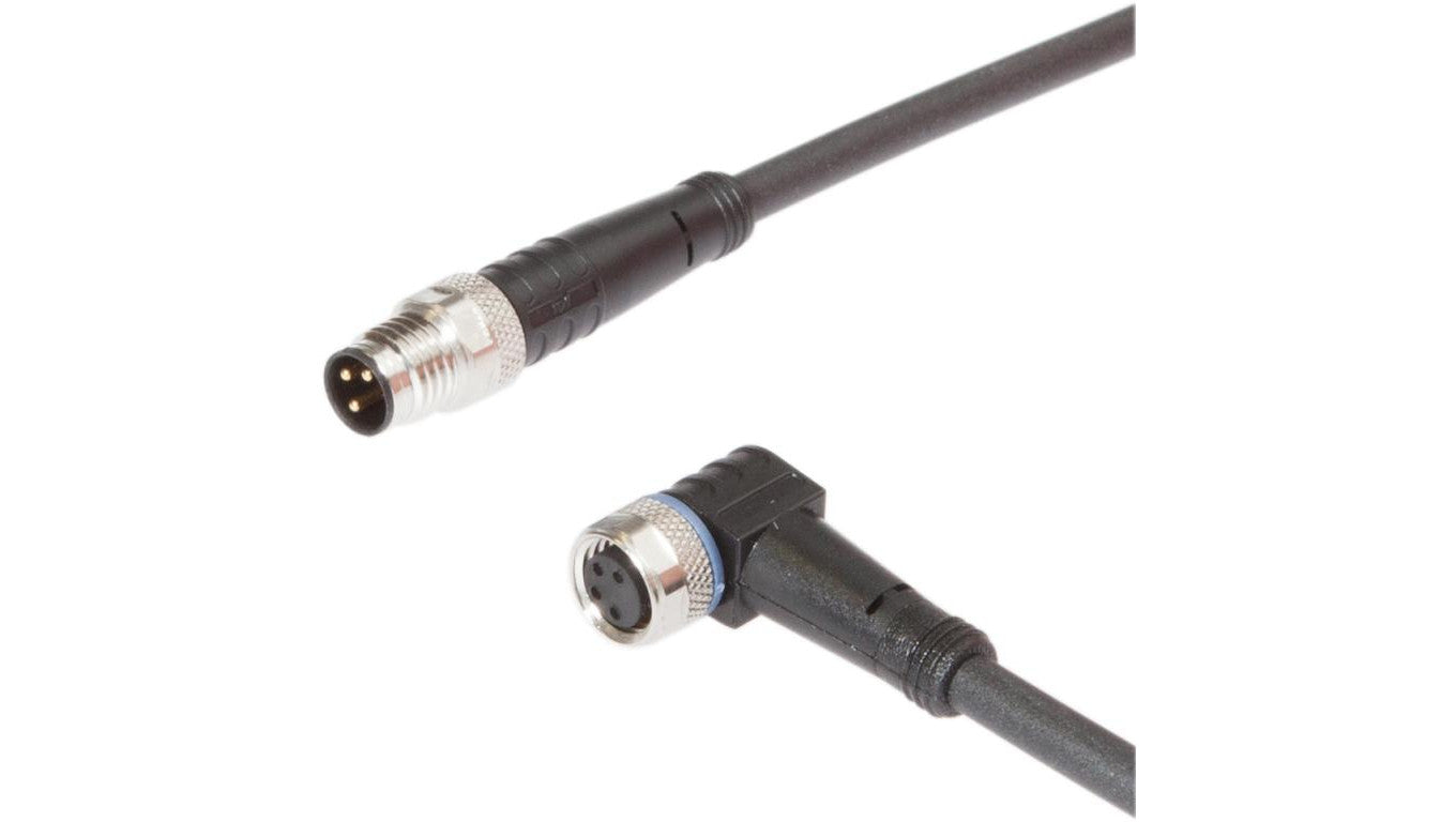 Kabel połączeniowy, 2 m, gniazdo M8 4-stykowe kątowe, wtyczka M8 3-stykowa prosta, PUR (poliuretan) VK20C636
