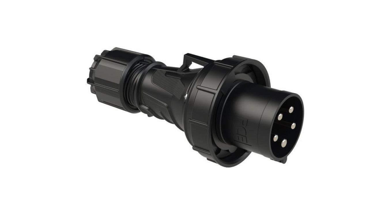 Wtyczka siłowa 5p 63A 400V przenośna IP67 czarna POWER TWIST PCE na kabel