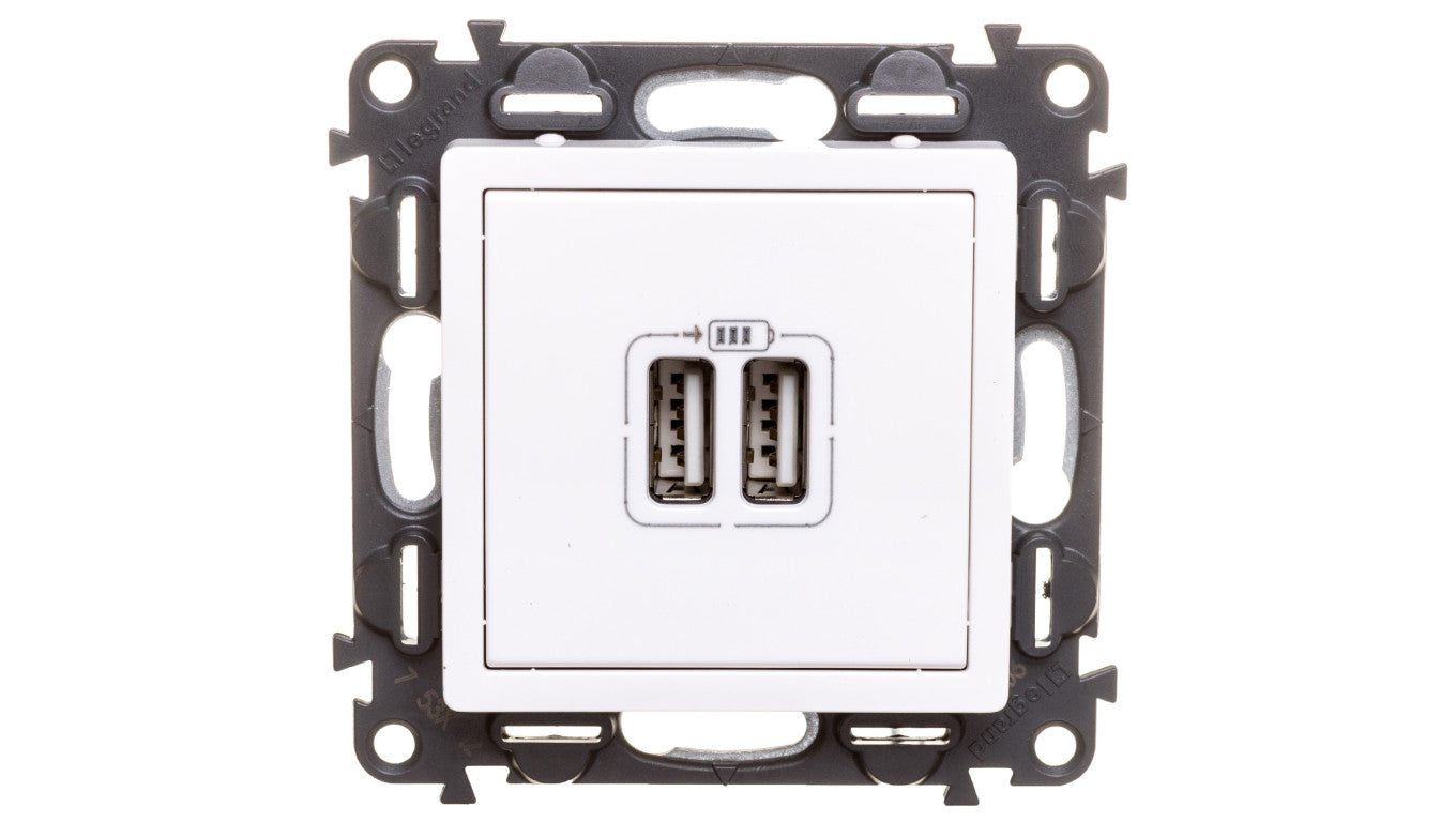 VALENA LIFE Ładowarka z gniazdem 2xUSB biały 753112