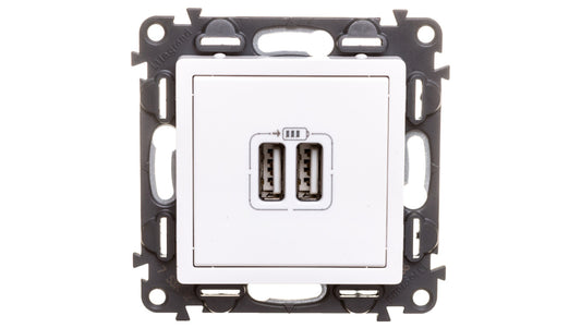 VALENA LIFE Ładowarka z gniazdem 2xUSB biały 753112