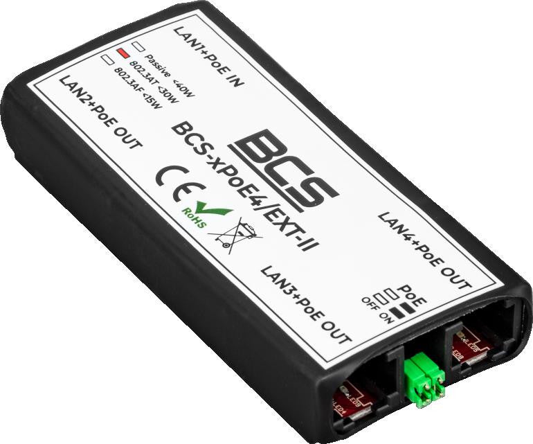 Niezarządzalny extender sieciowy PoE BCS POWER BCS-xPoE4/EXT-II