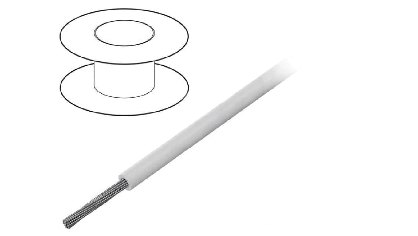 Przewód na rolce 305m linka Cu 24AWG PVC biały 300V 3050 WH001