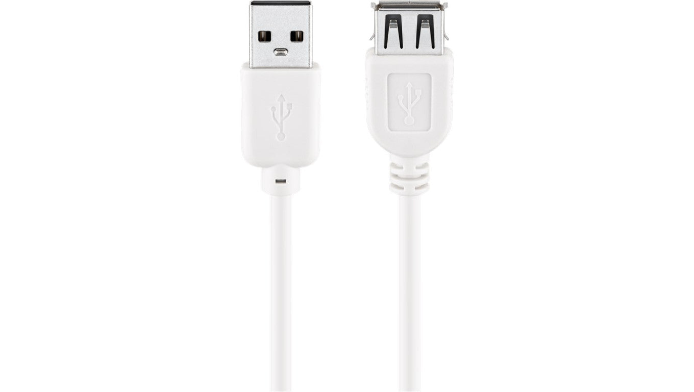 Przedłużacz USB 2.0 Hi-Speed, Biały - Długość kabla 0.6 m