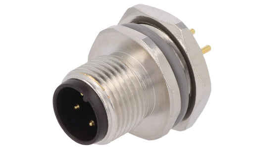 Złącze okrągłe M12 męskie proste montaż THT 4-PIN 250V T4142012041-000