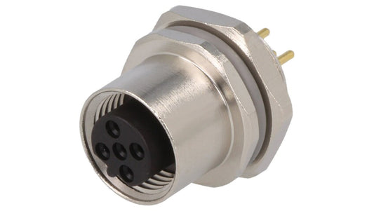 Złącze okrągłe M12 żeńskie proste montaż THT 5-PIN 60V T4143412051-000