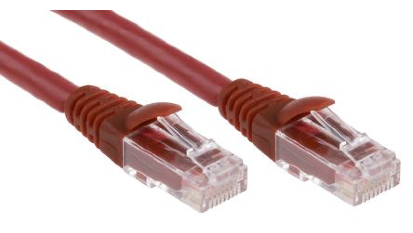 Kabel kategorii 6, Czerwony, Wtyk RJ45/męski RJ45dł.: 5m, mat. koszulki: LSZH