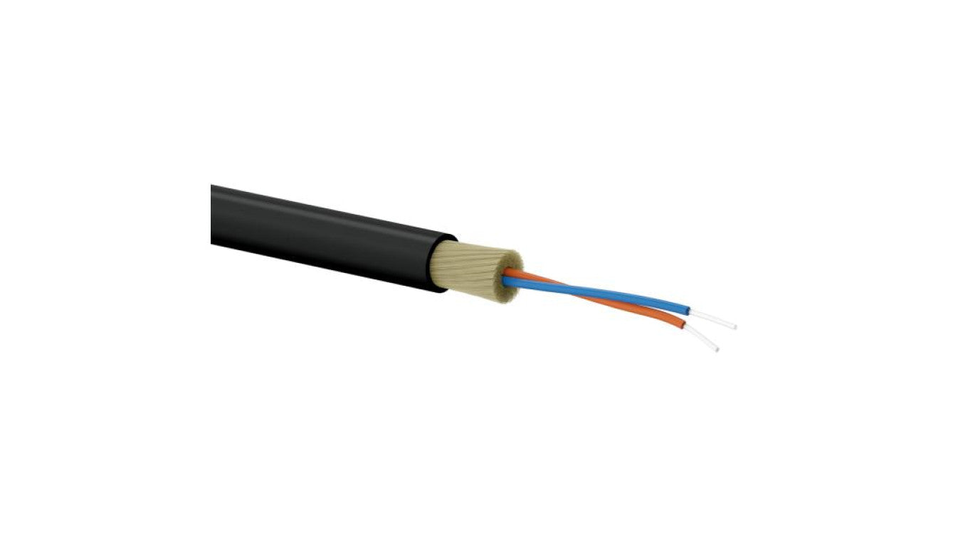 Kabel światłowodowy OS2 abonencki FTTx okrągły SM 2J 9/125 G657A LSOH czarny, całkowicie dielektryczny, 1000m ALANTEC - ALANTEC