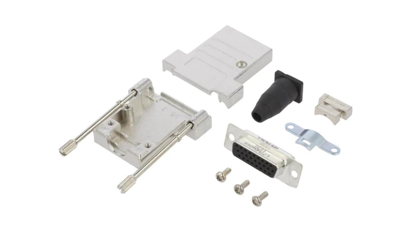 D-Sub HD żeńskie proste lutowanie na przewód UNC 4-40 -PIN 26 L17DTSL15-RG-LJS-T+L77HDA26S