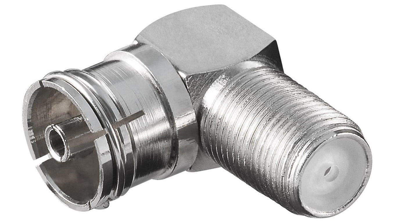 Adapter kątowy: Gniazdo F Gniazdo do kabla koncentrycznego 90