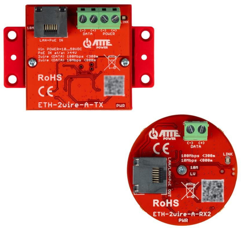 Zestaw aktywnych konwerterów ATTE ETH-2wire-A-SET2
