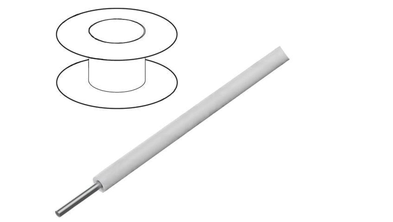 Przewód HookUp Wire d: 24AWG drut Cu PVC biały 300V 305m 3050/1 WH001