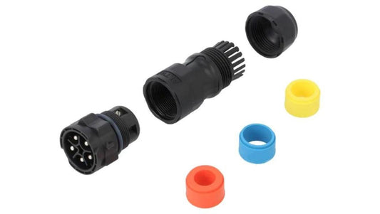 Złącze okrągłe wtyk na przewód 5-PIN męski ze stykami X-Lok DC-05BMMB-QL8APP