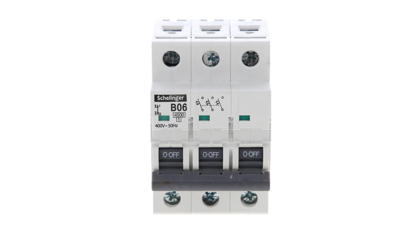 Wyłącznik nadprądowy 3P B 6A 4,5kA AC SCHELINGER A02-G7-3P-B06