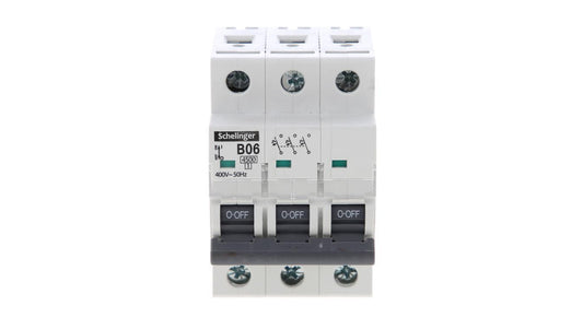 Wyłącznik nadprądowy 3P B 6A 4,5kA AC SCHELINGER A02-G7-3P-B06