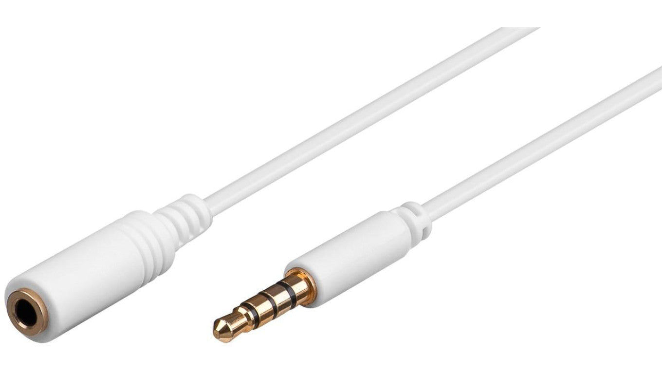 Przedłużacz do słuchawek i audio AUX, 4-pinowy 3,5 mm cienki, CU - Długość kabla 3 m