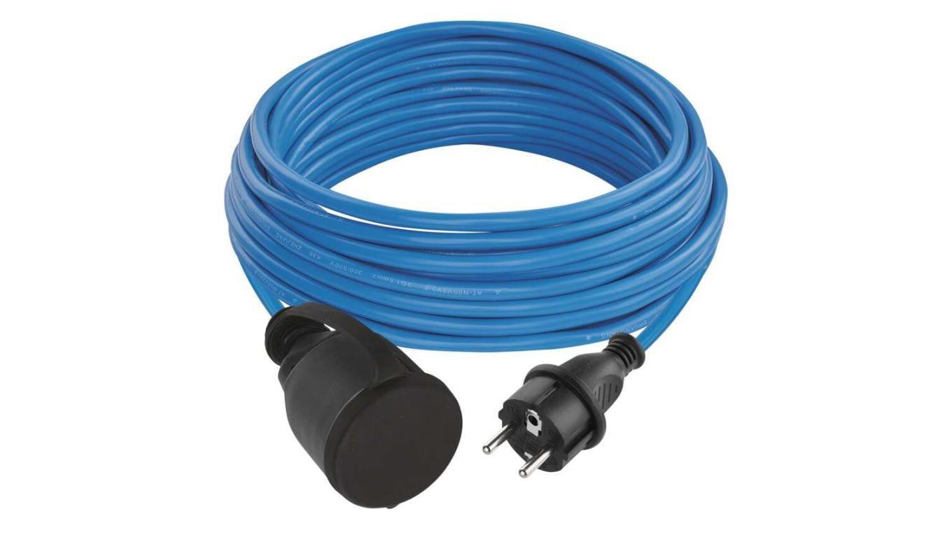 Przedłużacz mrozoodporny / 10 m / 1 gniazdo / niebieski / PVC / 230 V / 1,5 mm2 P01410W