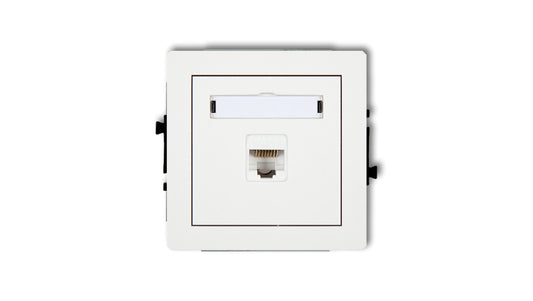 DECO Mechanizm gniazda komputerowego pojedynczego 1xRJ45, kat. 6, 8-stykowy, biały mat 25DGK-3