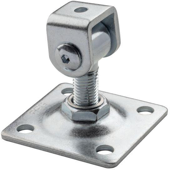 Zawias PSG 61.018.01 z szyldem 80x80x3mm - gwint M16 (regulowany, ucho ocynkowane)