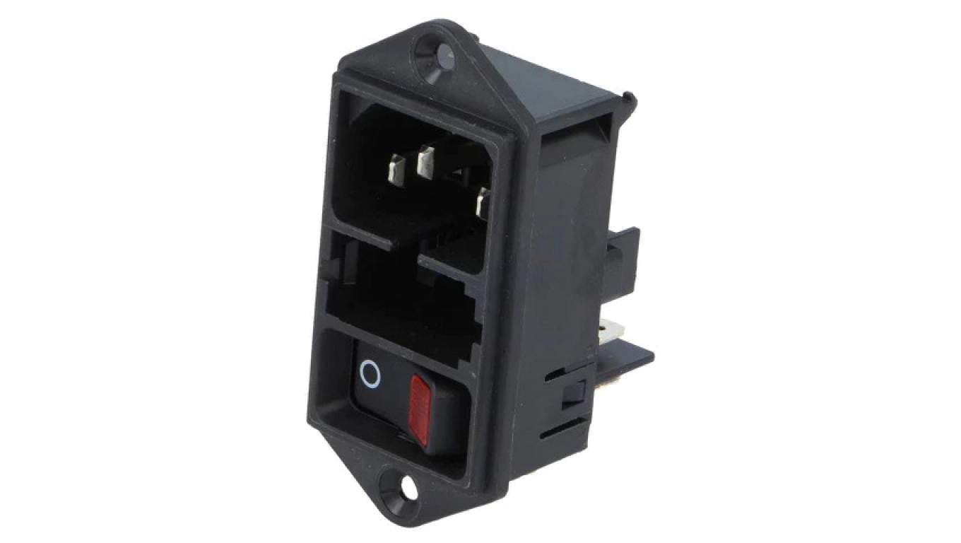 Złącze zasilające AC gniazdo męskie 10A 250VAC IEC 60320 DD11.0113.1110