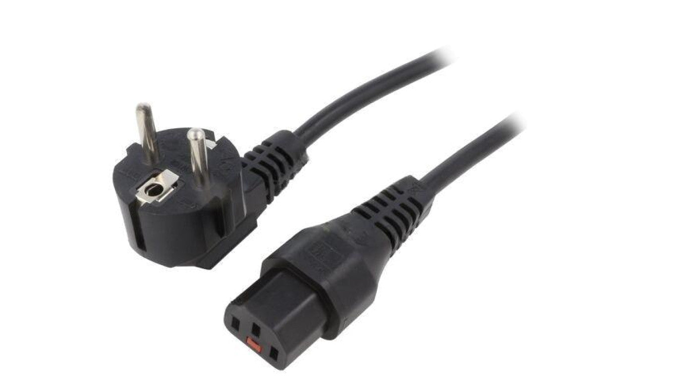 Kabel CEE 7/7 (E/F) wtyk kątowy, IEC C13 żeński 5m 10A IL13-EU1-H05-3100-500