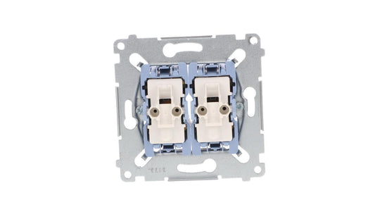 Simon 54 Łącznik krzyżowy podwójny mechanizm 10AX 250V, szybkozłącza, SW7/2XM