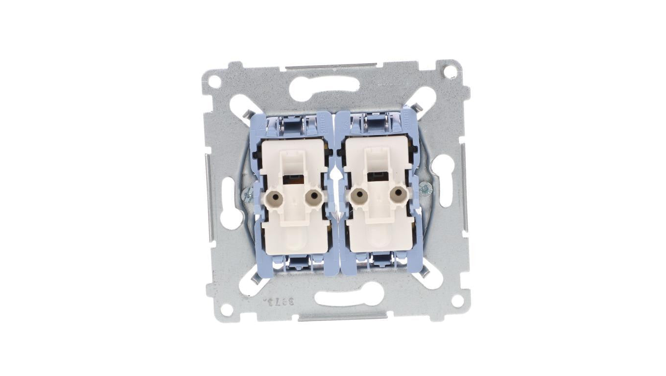 Simon 54 Łącznik krzyżowy podwójny mechanizm 10AX 250V, szybkozłącza, SW7/2XM